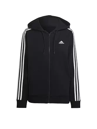 ADIDAS | Damen Kapuzenjacke Essentials 3-Streifen French Terry Regular | schwarz