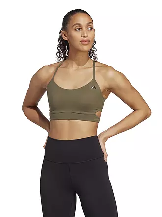 ADIDAS | Damen Sport-BH Yoga Studio Longline Low Support | dunkelgrün