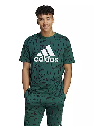 ADIDAS | Herren T-Shirt Essentials Single Logo | dunkelgrün
