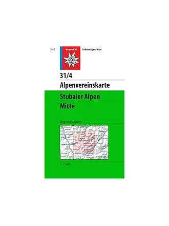 ALPENVEREIN | Wanderkarte Stubaier Alpen - Mitte Maßstab 1:25.000 | keine Farbe