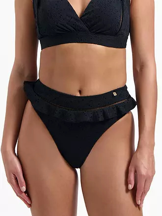 BEACHLIFE | Damen Bikiniunterteil Black Embroidery | schwarz