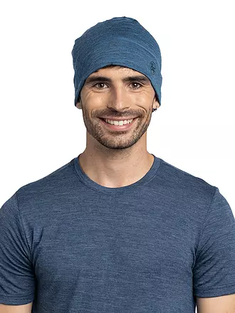 BUFF | Mütze Merino LW Stripes | dunkelblau