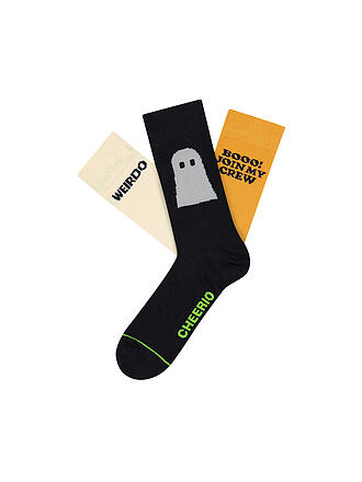 CHEERIO | Freizeitsocken Halloween Wired Ghost 3er Pack | gelb
