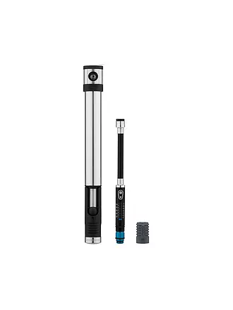 CRANKBROTHERS | Fahrrad Minipumpe Klic HV mit CO2-Adapter+Manometer | silber