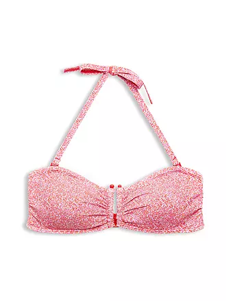 ESPRIT | Damen Bikinioberteil Bandeau mit Print wattiert | pink