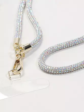 FIGLIA | Handykette Sparkling Beige | silber