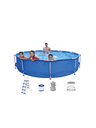HAPPY PEOPLE | Stahlrahmen Pool Set 360 x 122 cm | blau