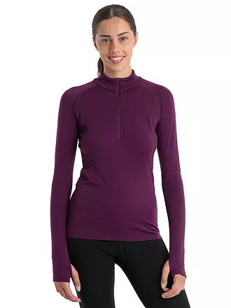 ICEBREAKER | Damen Funktions Zipshirt 300 MerinoFine™ Polar Thermo | dunkelrot