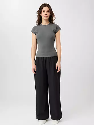 MANDALA | Damen Yogashirt Slim Fit Ribbed | grau