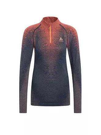 ODLO | Damen Unterzieh Zipshirt Blackcomb Base Layer | dunkelblau