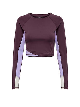 ONLY PLAY | Damen Fitnessshirt Cropped Color Block | beere