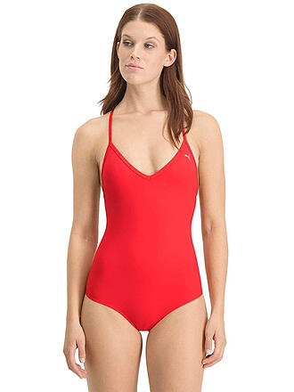PUMA | Damen Badeanzug V-Neck | rot