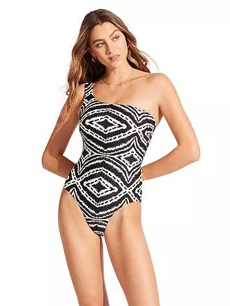 SEAFOLLY | Damen Badeanzug One Shoulder Zanzibar | schwarz