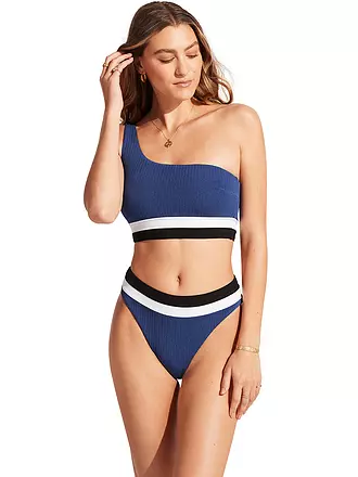 SEAFOLLY | Damen Bikinioberteil Slice Of Splice One Shoulder | blau