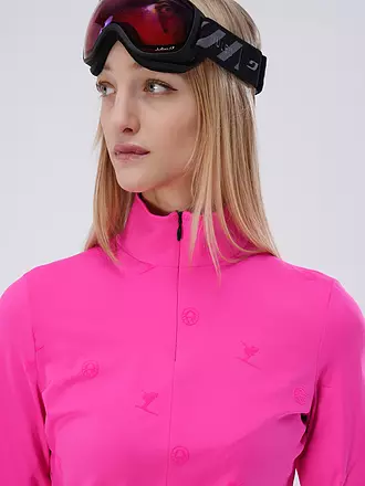 SPORTALM | Damen Unterzieh Zipshirt mit Flock-Print | pink