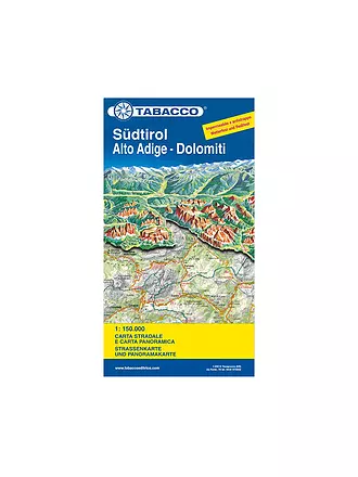TABACCO | Wanderkarte Strassenkarte und Panoramakarte Südtirol 1:150.000 | keine Farbe
