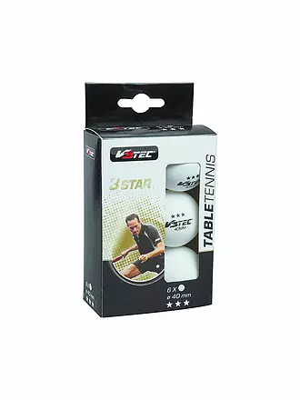 V3TEC | Tischtennisball 3 STAR 6 Stk. WEISS | orange