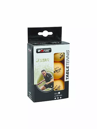 V3TEC | Tischtennisball 3 STAR 6 Stk. WEISS | orange