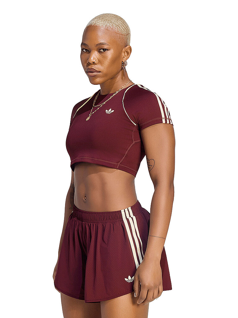 Adidas ADIDAS Damen T-Shirt Original Cropped dunkelrot | XS, dunkelrot