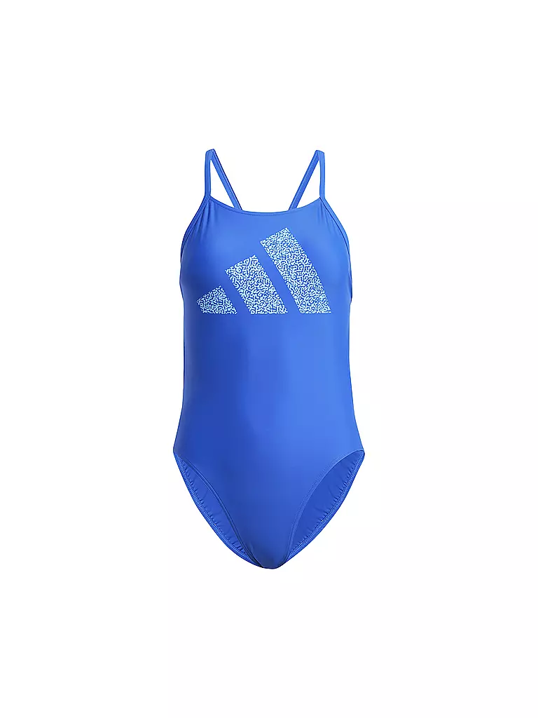ADIDAS | Damen Badeanzug 3 Bar Logo Print | blau