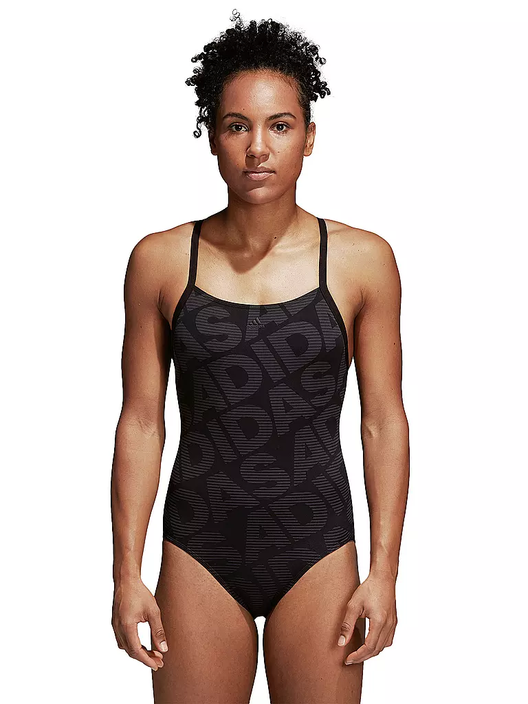 ADIDAS | Damen Badeanzug Allover Print | schwarz