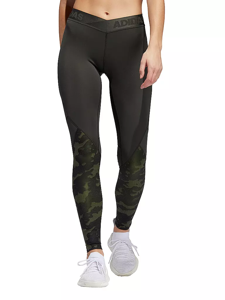 ADIDAS | Damen Fitness-Tight Alphaskin Camouflage | olive