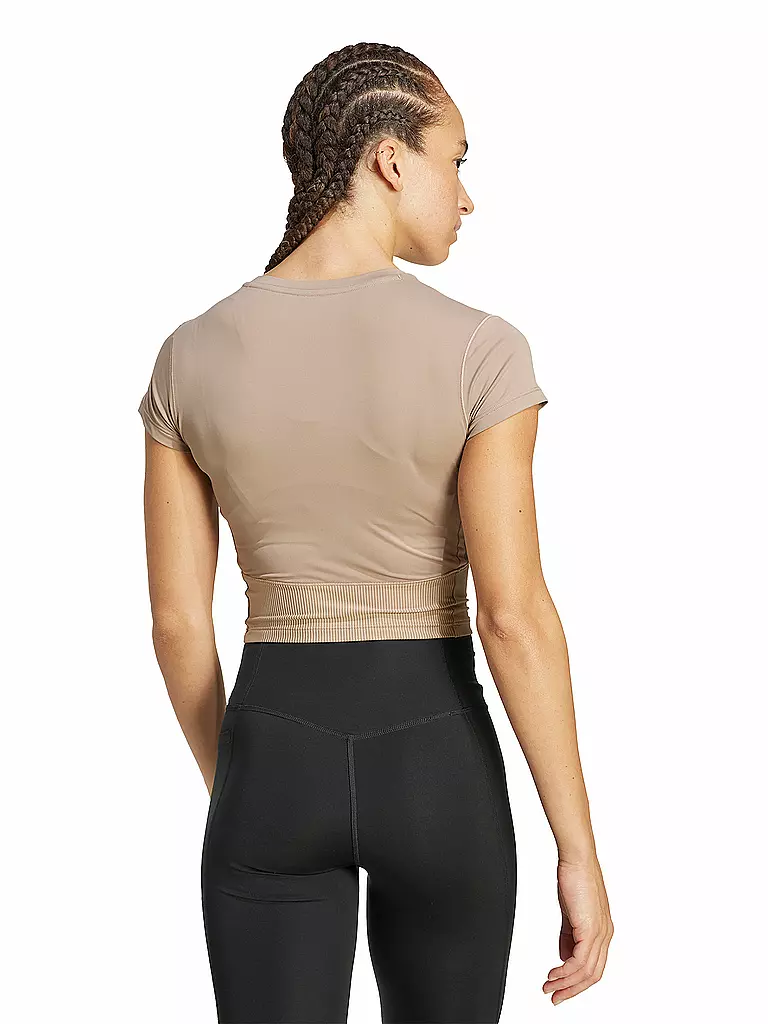 ADIDAS | Damen Fitnessshirt Hyperglam Ripp-Baby | braun