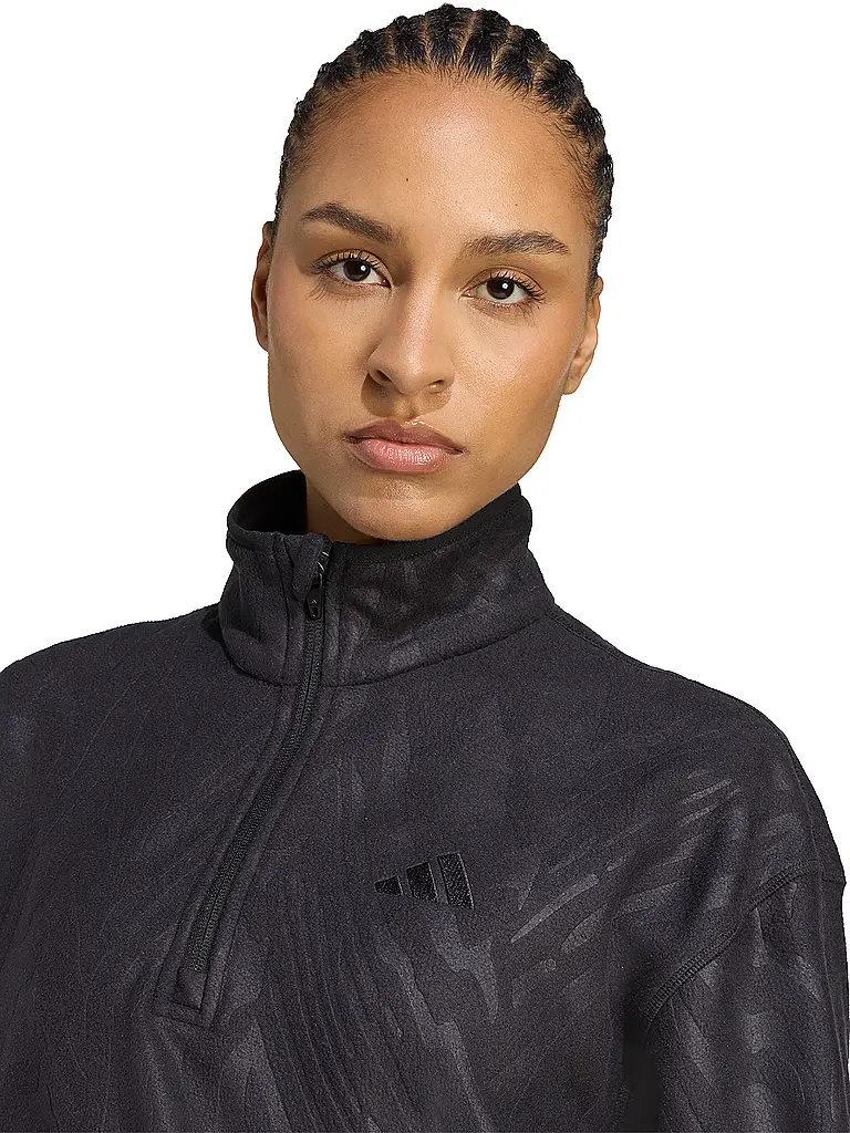 ADIDAS | Damen Fitnesssweater Polarfleece | schwarz