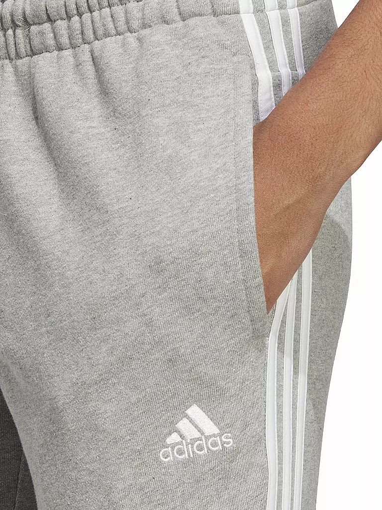 ADIDAS | Damen Jogginghose Essentials 3-Stripes French Terry Cuffed | hellgrau