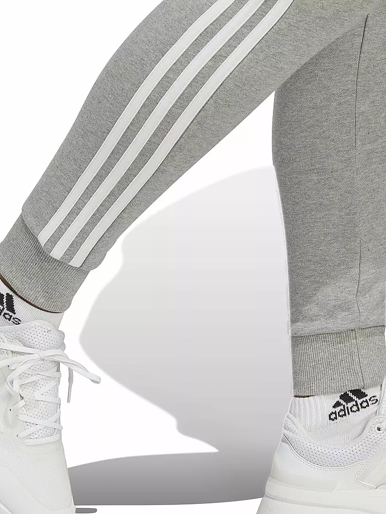 ADIDAS | Damen Jogginghose Essentials 3-Stripes French Terry Cuffed | hellgrau