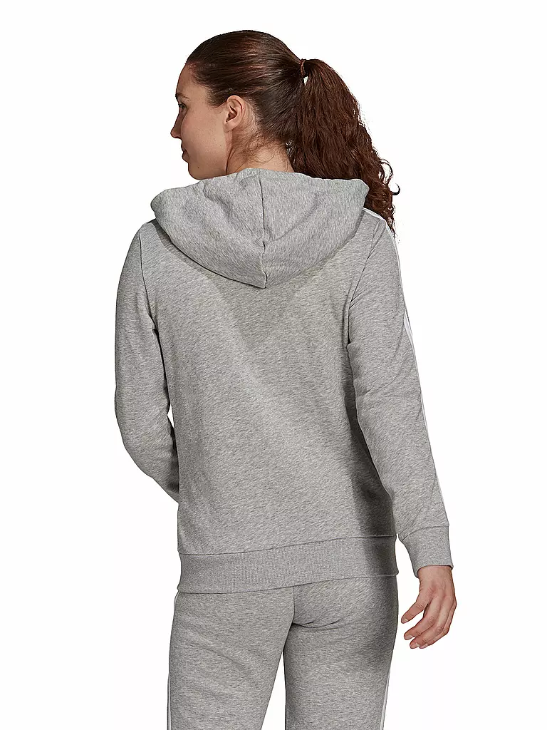 ADIDAS | Damen Kapuzenjacke 3-Streifen | grau