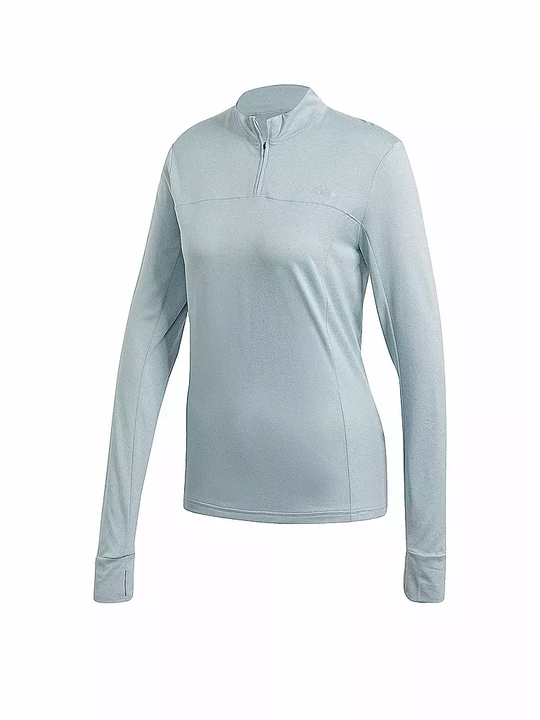 ADIDAS | Damen Laufshirt Own The Run 1/2 Zip | grau