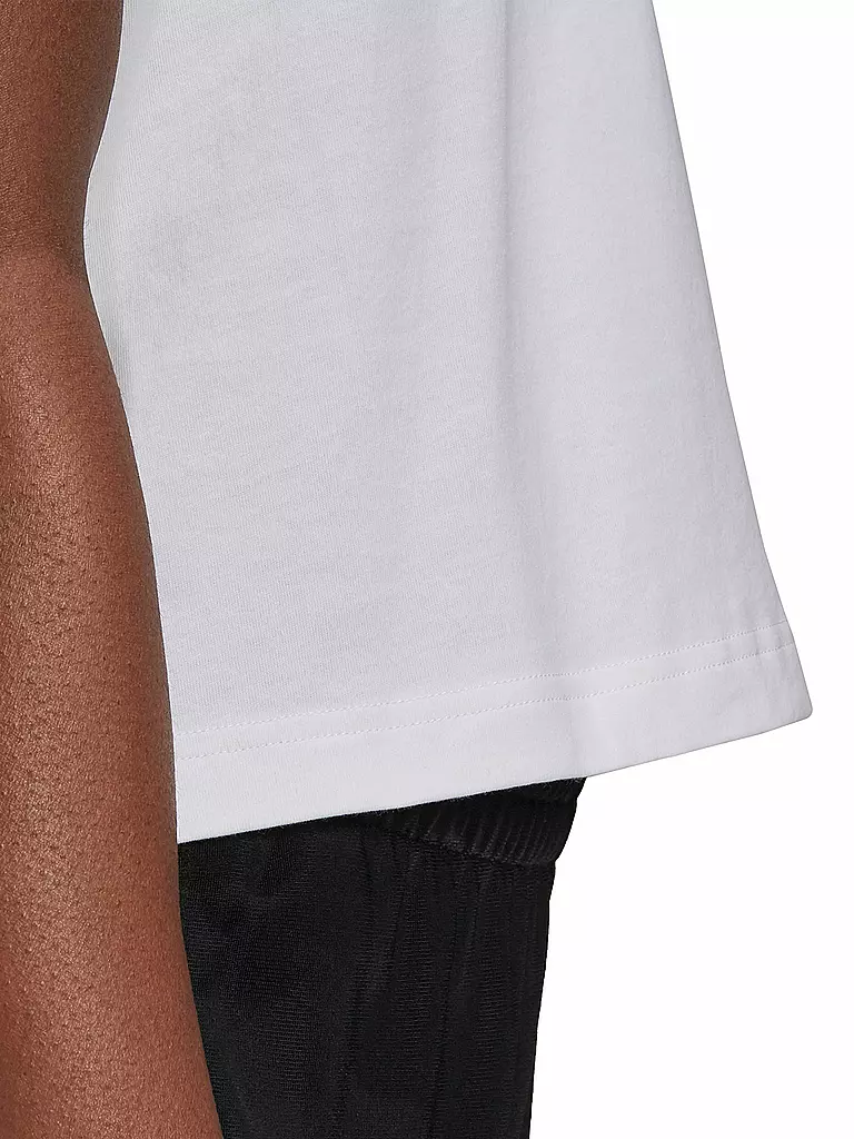 ADIDAS | Damen T-Shirt  x FARM Rio Print Boyfriend Cropped Cotton Logo | weiss
