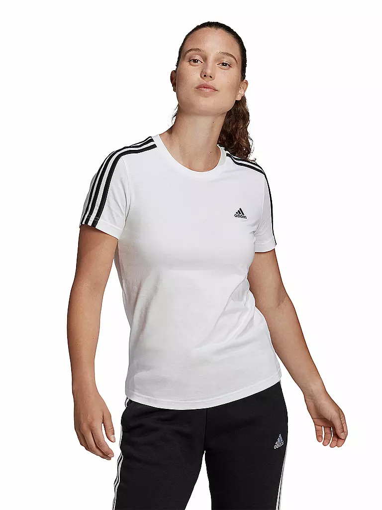ADIDAS | Damen T-Shirt 3-Streifen | weiß