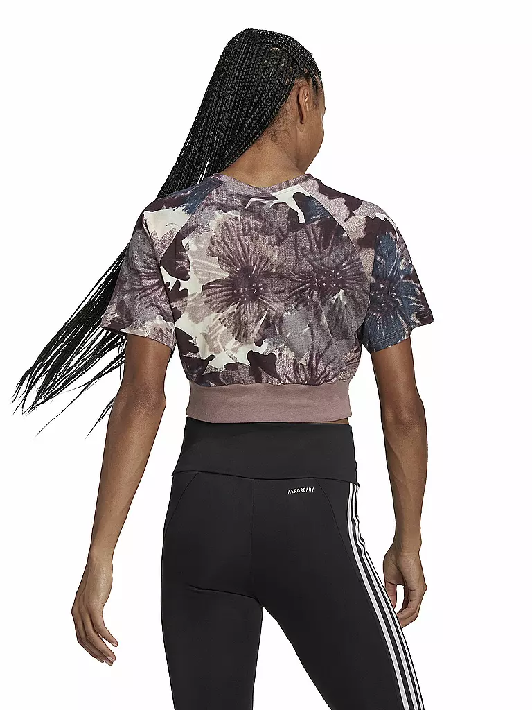 ADIDAS | Damen T-Shirt Allover Print Cropped | beere