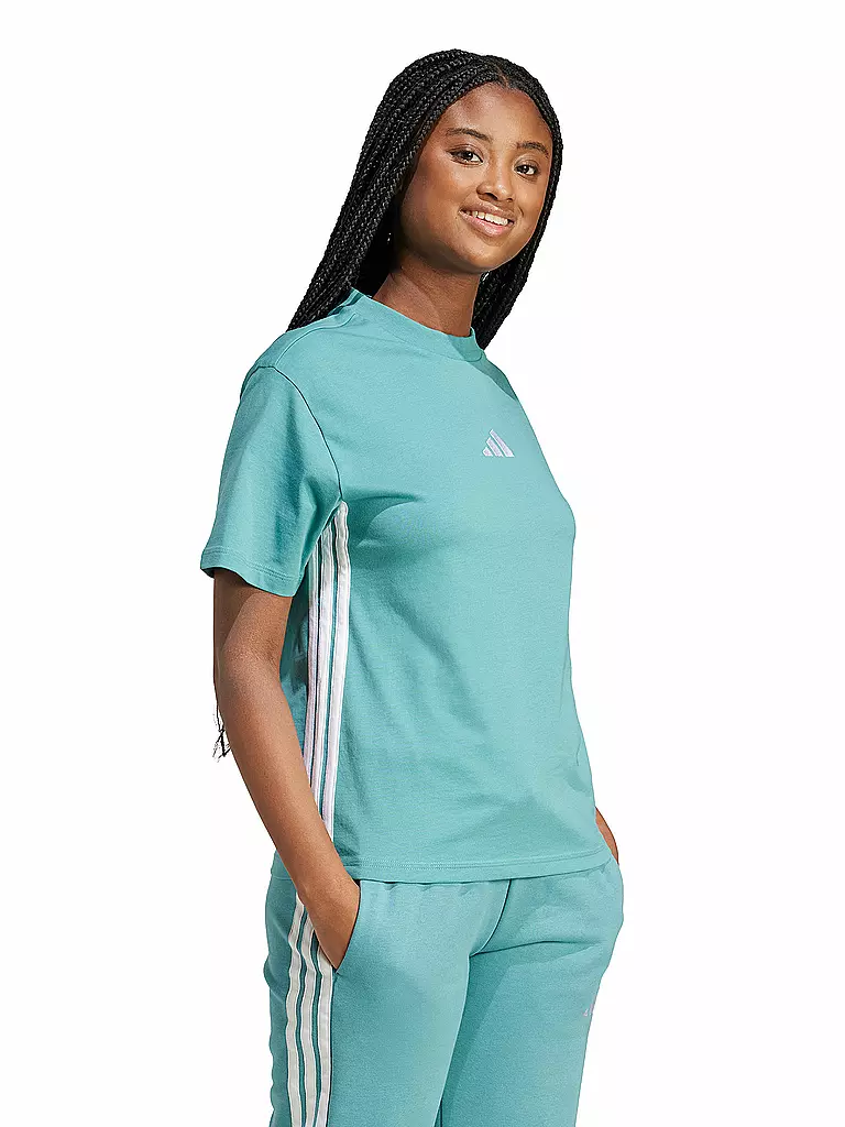 ADIDAS | Damen T-Shirt Essentials 3-Streifen | petrol