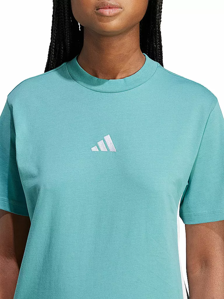 ADIDAS | Damen T-Shirt Essentials 3-Streifen | petrol