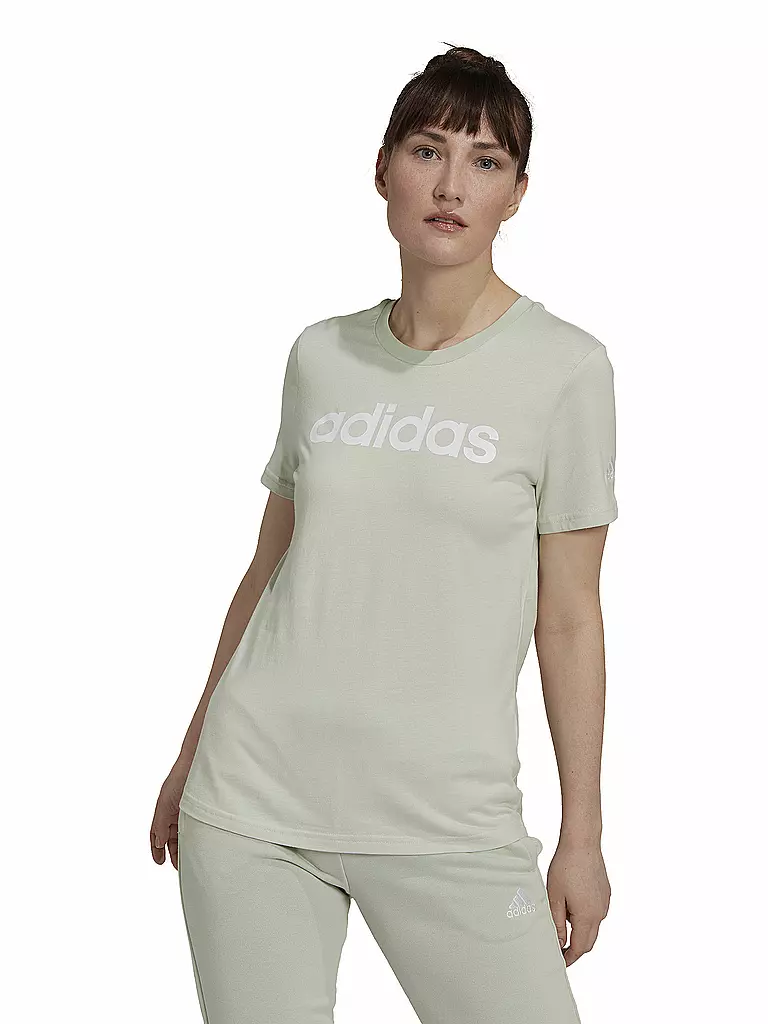 ADIDAS | Damen T-Shirt Loungewear Essentials Slim Logo | mint