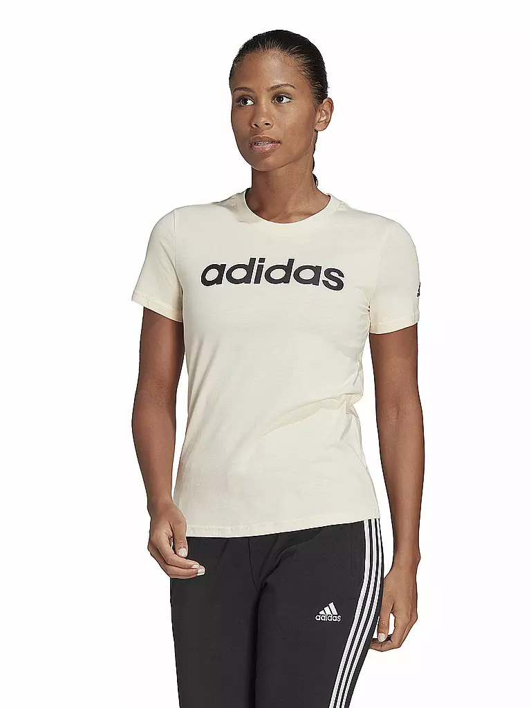 ADIDAS | Damen T-Shirt LOUNGEWEAR Essentials Slim Logo | beige