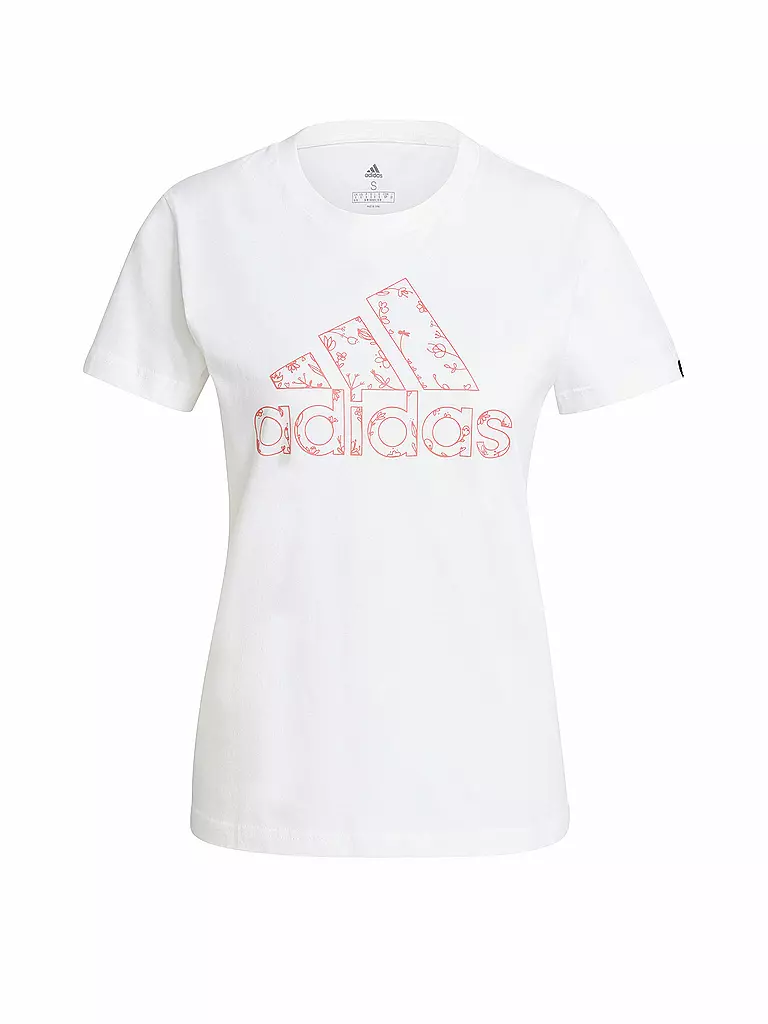 ADIDAS | Damen T-Shirt Outlined Floral Grapic | weiß