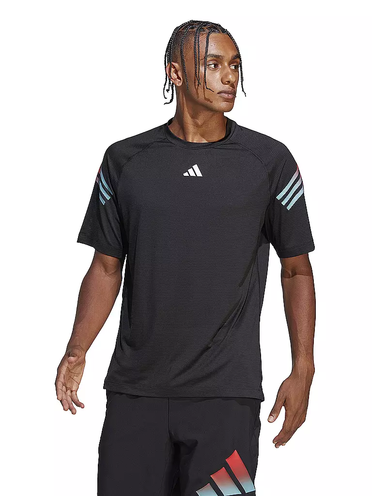 ADIDAS | Herren Fitnessshirt Train Icons 3-Streifen Training | schwarz