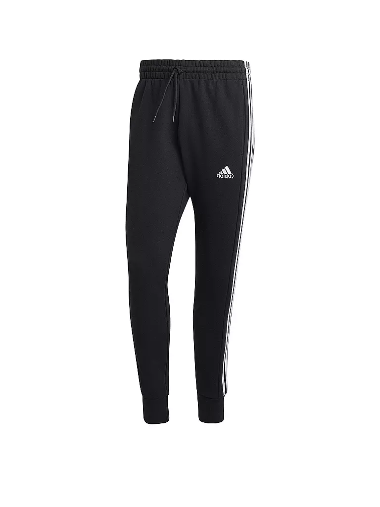 ADIDAS | Herren Jogginghose Essentials French Terry Tapered Cuff 3-Streifen | schwarz