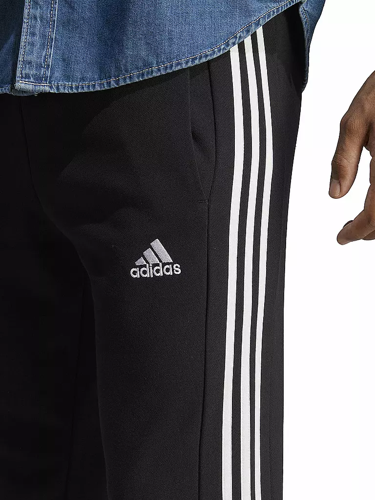 ADIDAS | Herren Jogginghose Essentials French Terry Tapered Cuff 3-Streifen | schwarz