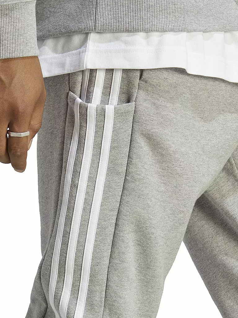 ADIDAS | Herren Jogginghose Essentials French Terry Tapered Cuff 3-Streifen | grau