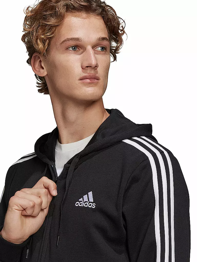 ADIDAS | Herren Kapuzenjacke 3-Streifen | schwarz