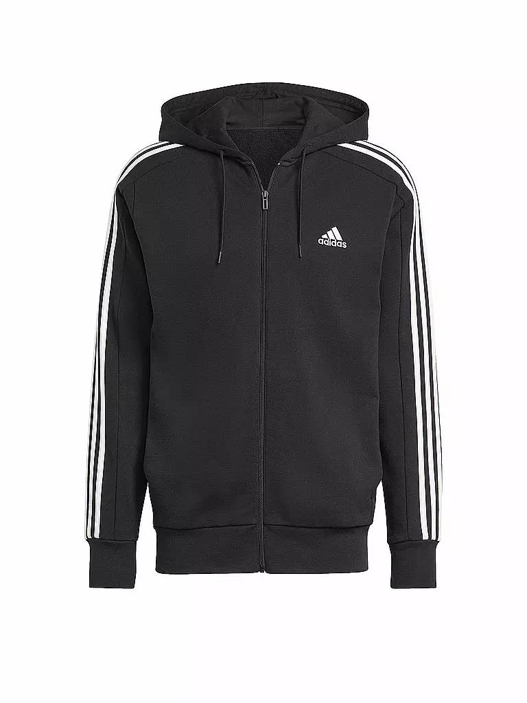 ADIDAS | Herren Kapuzenjacke Essentials French Terry 3-Streifen | schwarz