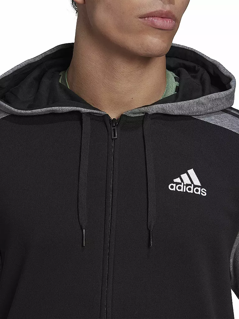 ADIDAS | Herren Kapuzenjacke Essentials Mélange French Terry | schwarz