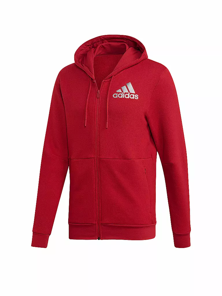 ADIDAS | Herren Kapuzenjacke Silber Logo Sport ID | rot