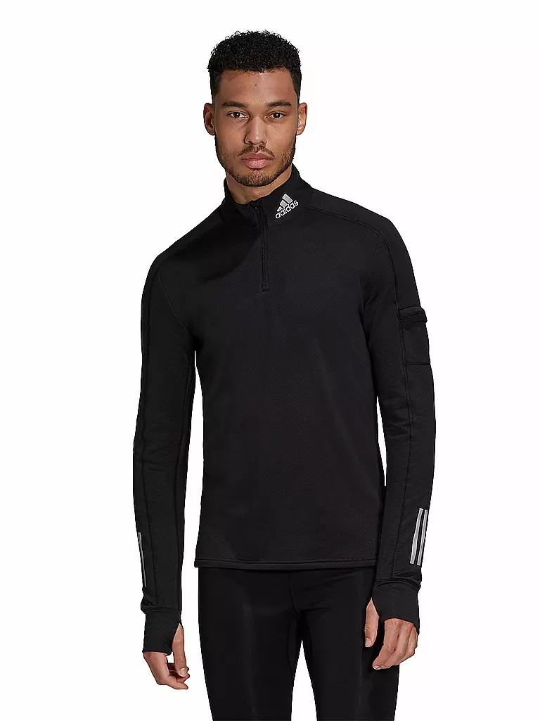 ADIDAS | Herren Laufshirt Own the Run Half Zip Warm | schwarz