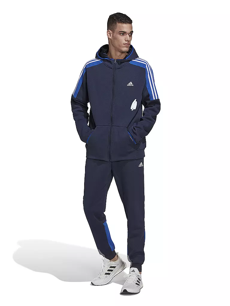 ADIDAS | Herren Trainingsanzug Fleece Colorblock  | dunkelblau